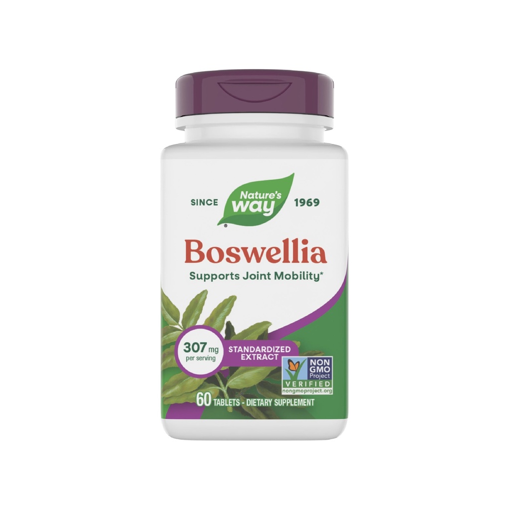 Nature's Way Boswellia Premium Extract, unterstützt Joint Mobility*, 307 mg Boswellia serrata Extract per Servieren, Frankincense Supplement, Gluten Free & Vegan - 60 Tabletten (Packaging May Vary)
