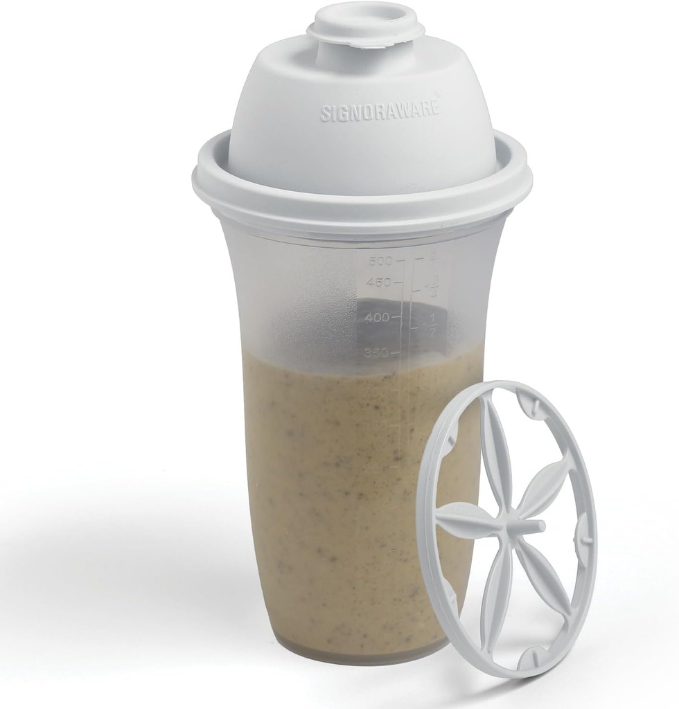 SIGNORA WARE Shaker Bottles | 17-Ounce Plastic Protein Shake Bottle for Meal Replacement Shakes & Smoothies, Getränke, Mixing Salad Dressing & Sauces, Margarita, & More