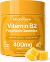 kindnature Vitamin B2 Gummi - Riboflavin 400mg Beilage für Kinder & Erwachsene - Non-GMO, Soy & Glutenfrei, Vegan Kaugummis (30 Tage Versorgung)