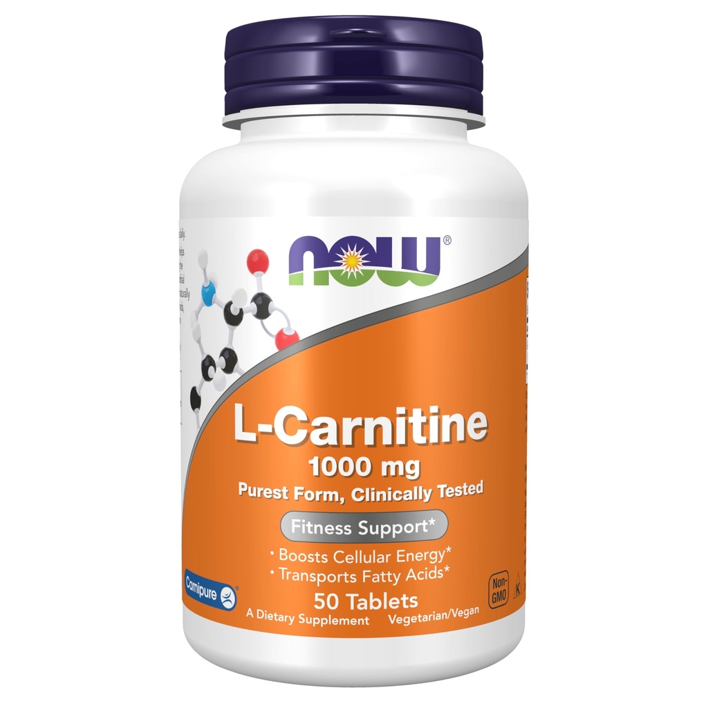 JETZT Nahrungsergänzungsmittel, L-Carnitin 1000 mg, Reinste Form, Aminosäure, Fitness-Unterstützung*, 50 Tabletten