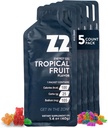 Z2 Tropical Fruit Energy Gel Performance - 25g Carb, 105mg Natrium, Elektrolyte, Pre & Während Workout, steigert die Ausdauer für Laufen, Radfahren, Radfahren und Sport - 5-Count Pack