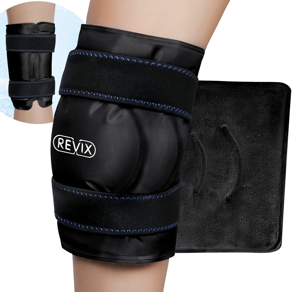 REVIX XL Ice Pack für Knie-Ersatz-Recovery, Ice Wrap mit kalter Kompression für Unglück und Müdigkeit, Gel Cold Pack Wrap rund um ganze Knie, Förderung von Flexibilität und Mobilität