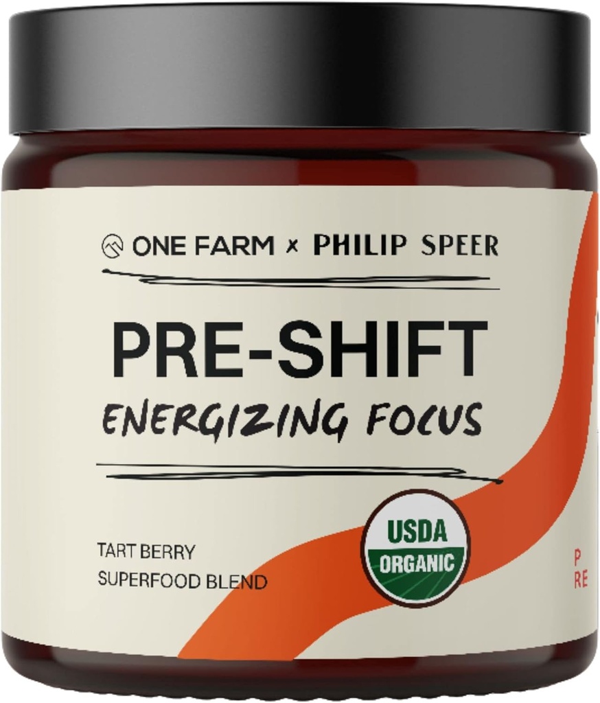Pre-Shift Energizing Focus, Organic Adaptogenic Herbal Supplement für Zen-Like Focus Vor Arbeiten mit Reishi, Cordyceps, Matcha, Maca, Goji und Black Currant - 45 Servietten