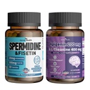 Apigenin 200mg mit L-Theanin 400mg + Spermidin 20mg & Fisetin 300mg - Ultimative Entspannung, Langlebigkeit & Aging Defense Bundle | Non-GMO, Zero Fillers erforderlich60 Veggie Caps + 30 Capsules