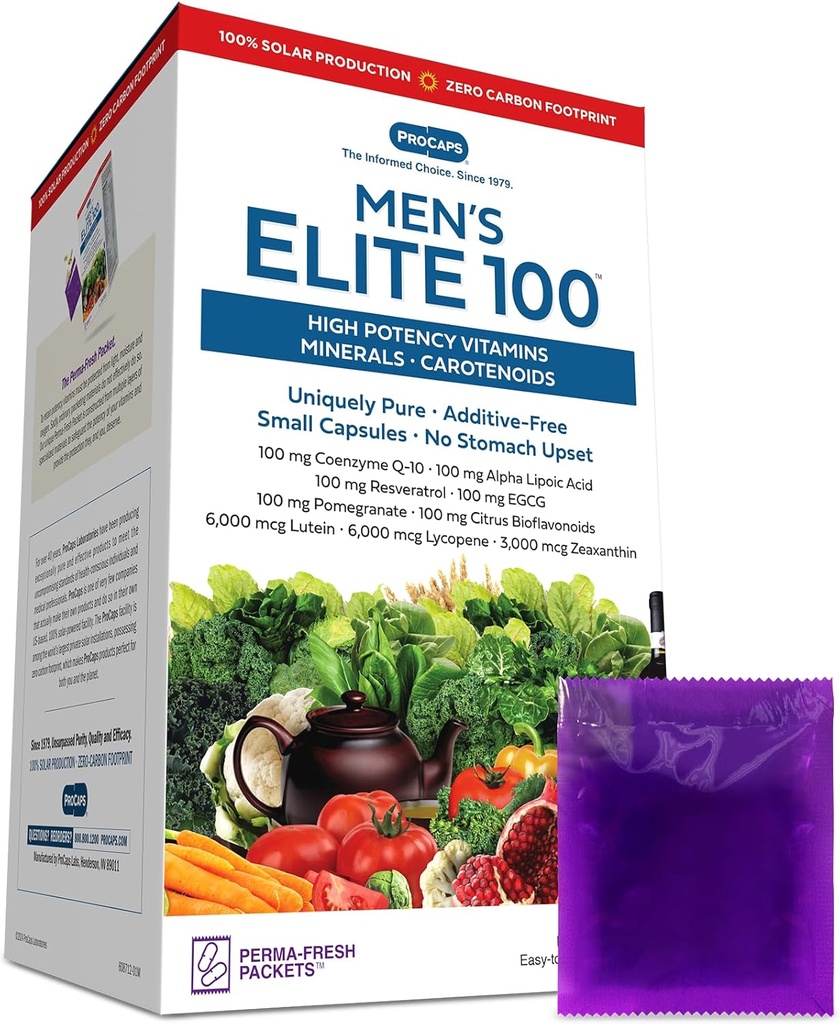 ANDREW LESSMAN Multivitamin-Men's Elite-100 60 Packets - Potent Nährstoffe Plus 100mg Jede von Coenzym Q10, Alpha Lipoic Acid, Resveratrol, EGCG, Granatapfel, Citrus Bioflavonoids. Keine Zusatzstoffe