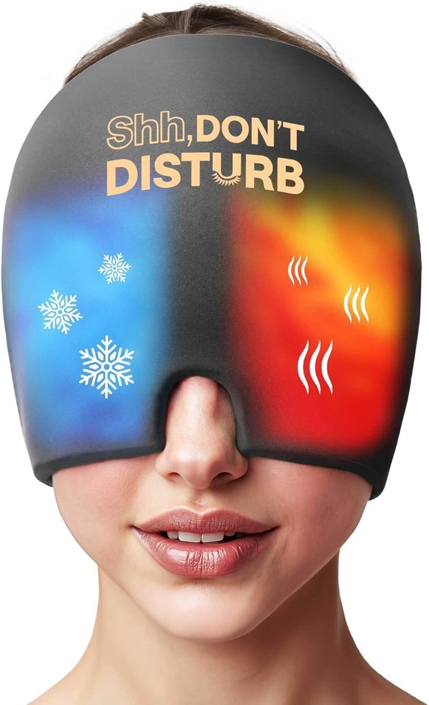 Migraine Relief Cold Cap – Wiederverwendbare Gel Ice Pack Kopf Wrap für Kopfschmerzen, Puffy Eyes, Sinus Pressure, Hangover – 360° Compression Migraine Hat für Damen und Herren – Cooling Cap für Spannung & Stress Relief