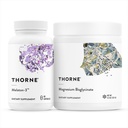 THORNE - Sleep Support Duo - Magnesium Bisglycinat Pulver + Melaton-3 für erholsamen Schlaf - 60 Portionen