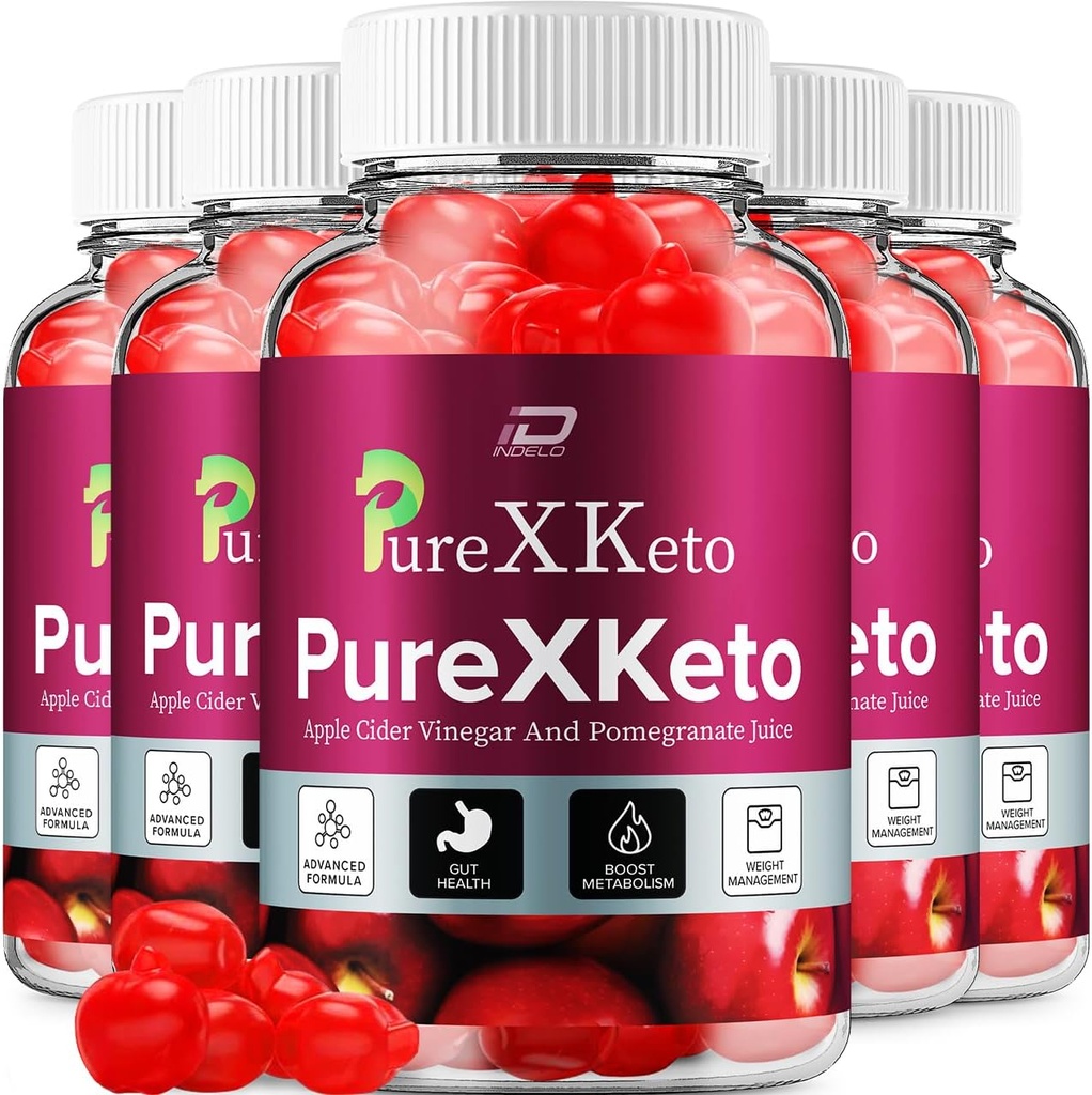 PureXKeto ACV Gummis Nahrungsergänzung - PureX Keto Keto ACV Gummis mit Apfel Apfel Apfelessig & Granatapfelsaft, Pure X Keto Gummies Bewertungen, Advanced Weight Management (5 Pack - 300 Gummies)