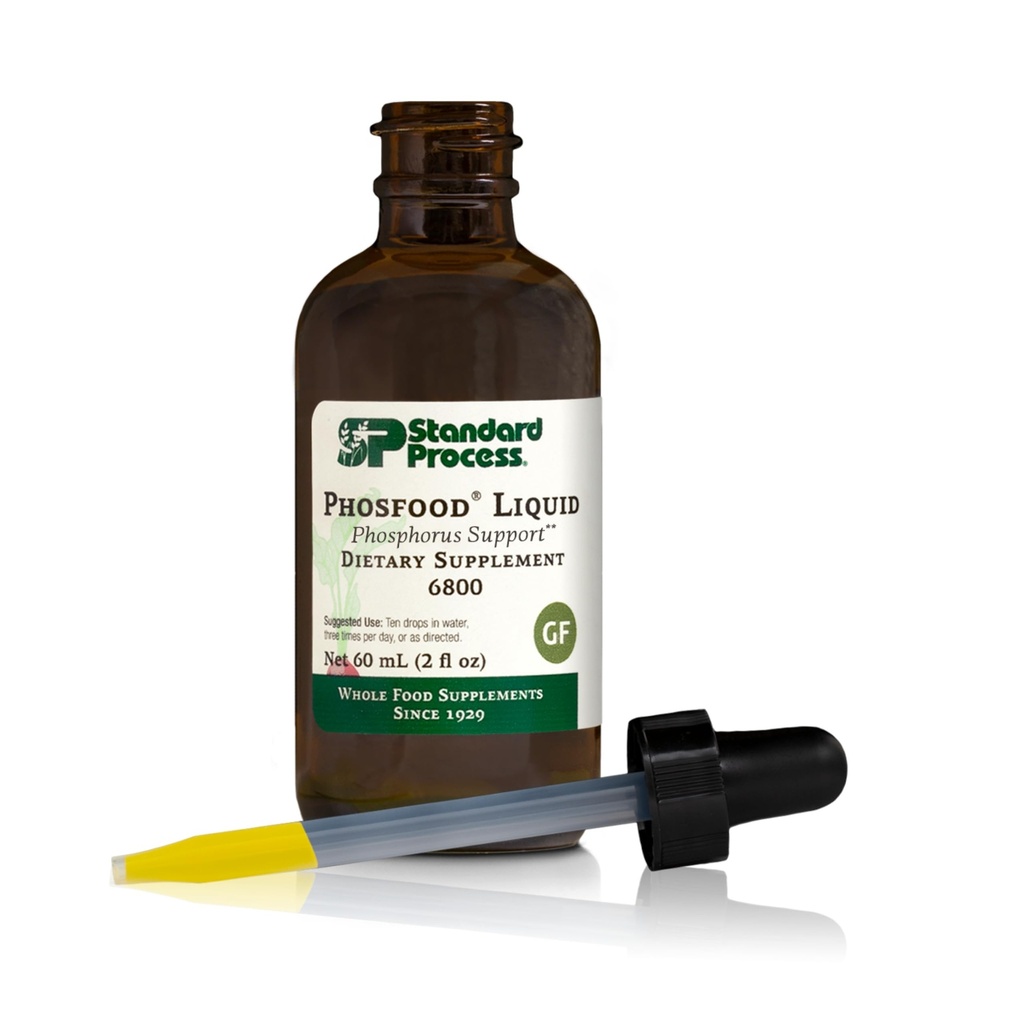 Standard Process Phosfood Liquid - Phosphorus Supplement for Nutritional Balance - Gluten-Free, Vegan & Non-Soy - 60 mL (2 fl oz)