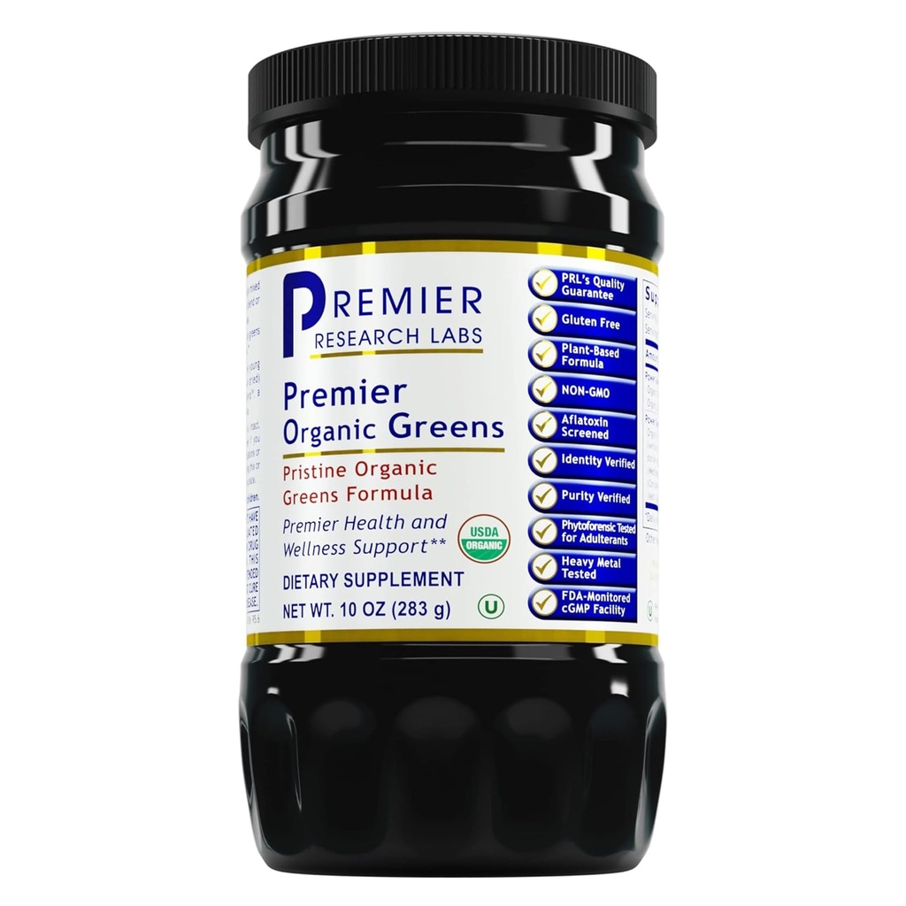 Premier Research Labs Premier Bio Greens - Super Greens Powder, Greens Superfood Pulver für Getränke, Grüne Saft, Ernährungsunterstützung, Supergreens für Männer & Frauen, Spinat, Alfalfa, Chlorella - 10 oz