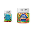 OLLY Kids Chillax, Magnesium Gummies Plus L-Theanin, Zitronenbalsam, Sherbet Flavor - 50 Count & Kids Multivitamin Gummy Worms, Gesundheit und Immununterstützung, Vitamine und Mineralien A, C, D