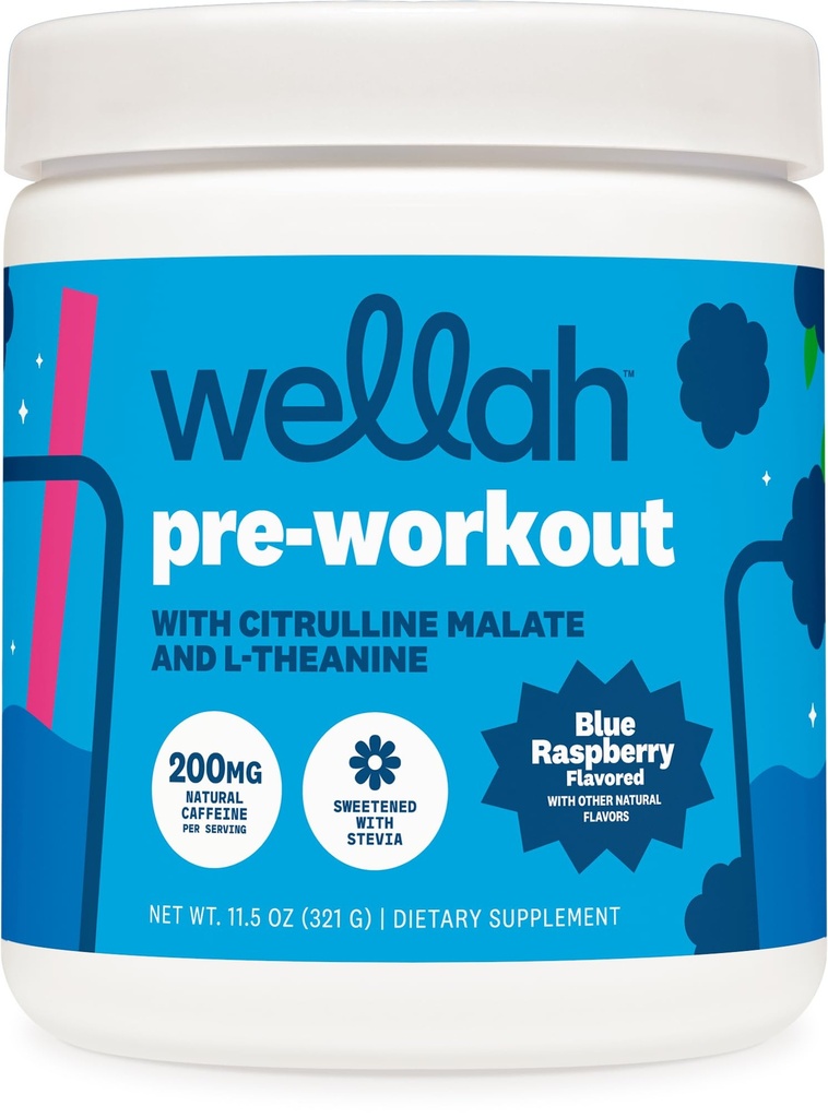 Wellah Get-Going Pre-Workout Drink Mix (Blaue Himbeer Flavored, 30 Portionen)