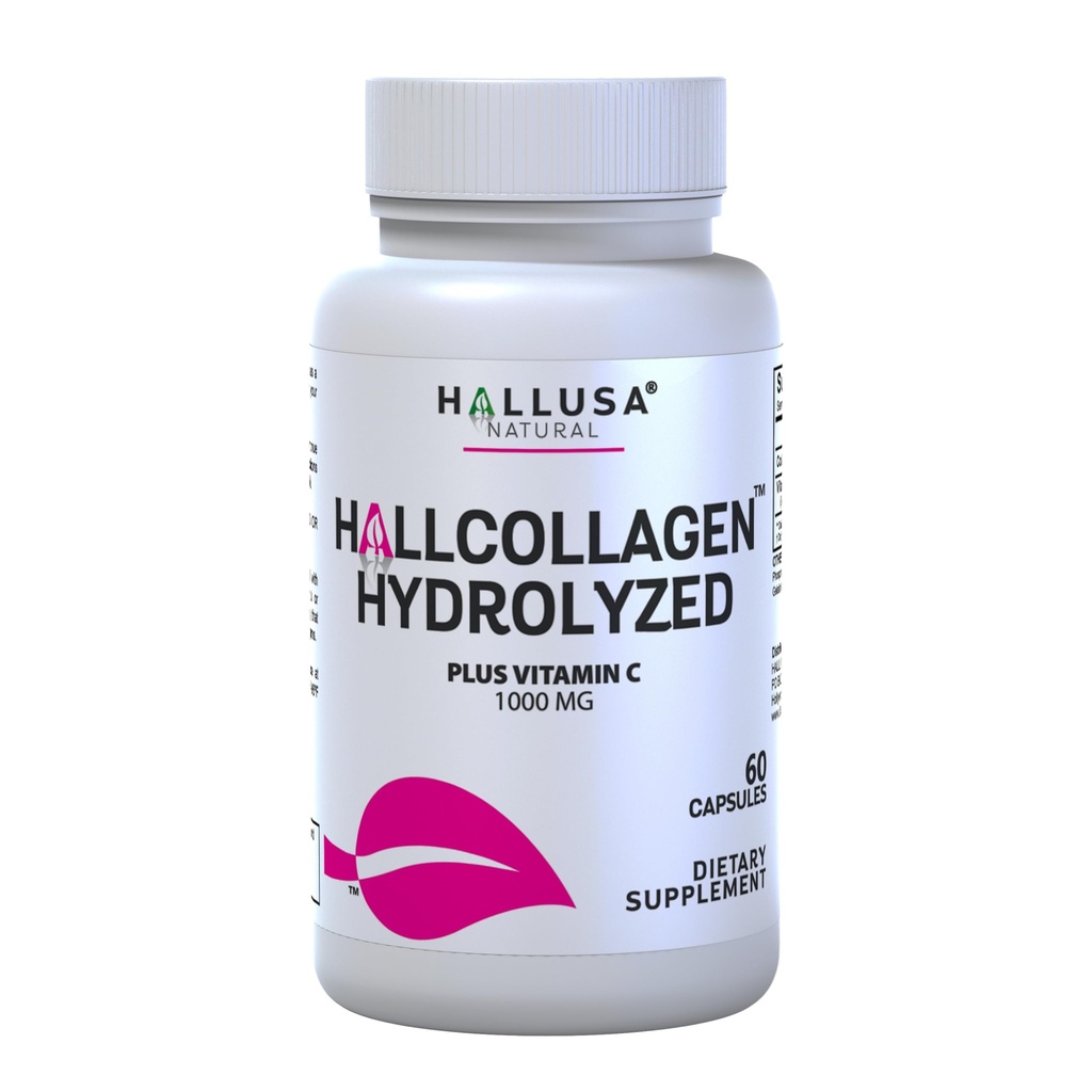 Cólageno hidrolizado - Pastillas de colágeno - Piel, arrugas y antienvejecimiento – Fortalecimiento del Cabello yñas – Dolor en articulaciones – Collagen HYDROLIZED Plus Vitamin C 1000 MG 60 Cap