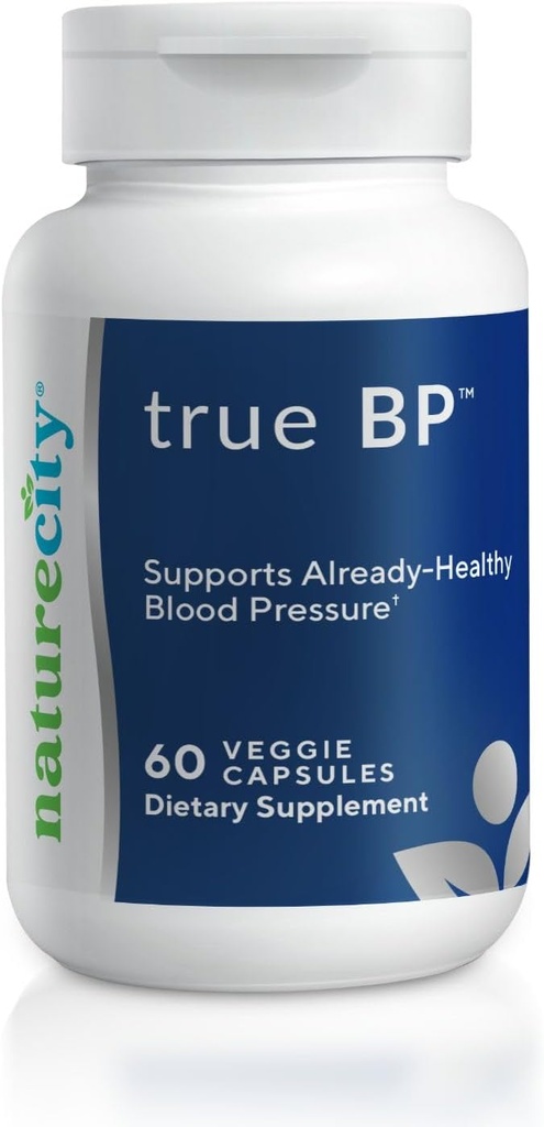 NatureCity True-BP | Ergänzungen zur Unterstützung des Blutflusses für Herzgesundheit | MegaNatural-BP 80mg 16% Oleuropein (60 Veggie Kapseln) Non-GMO, Glutenfrei