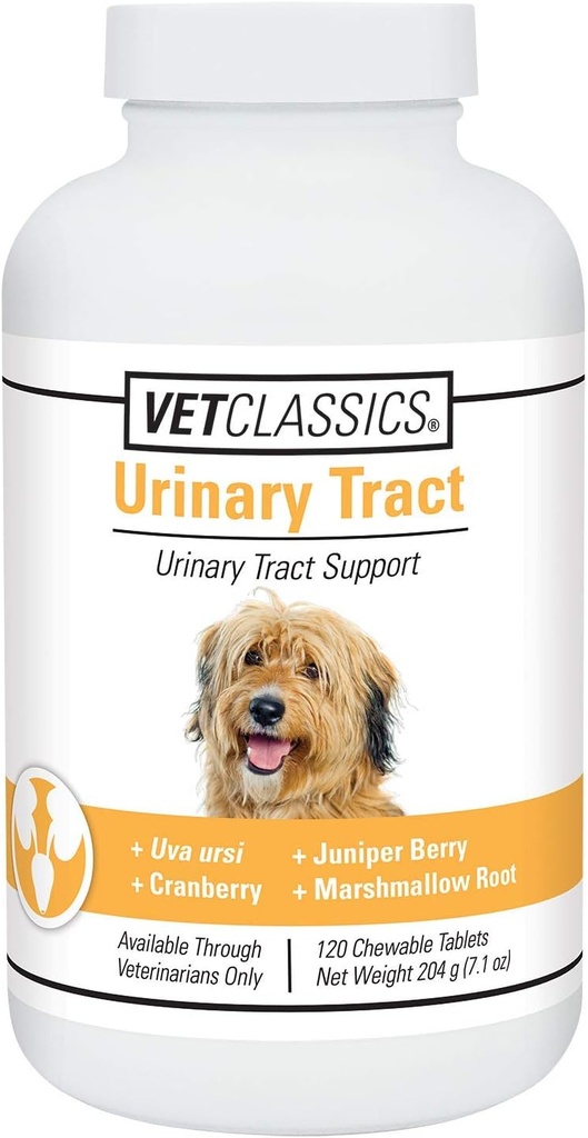 Vet Classics Urinary Tract Dog Supplement- Urinary Tract Unterstützung für Hunde, Pet Incontinence- Cranberry Dog Supplements- Chewable Tablets 120 Ct.