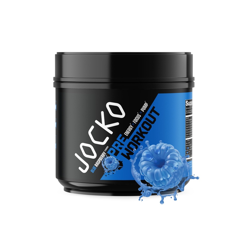 Jocko Fuel Ultimate Pre Workout Powder - Pre-Workout Energy Powder Drink für Männer und Frauen - High Stim Sugar-Free Nootropic Blend zu unterstützen Muskelpumpe, Energie, & Recovery 200mg Koffein Blau Himbeer