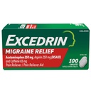 Excedrin Migraine Relief Caplets für Migraine Symptome, Acetaminophen 250mg, Aspirin 250mg, Koffein 65mg, Schmerzrelief, 100 Count