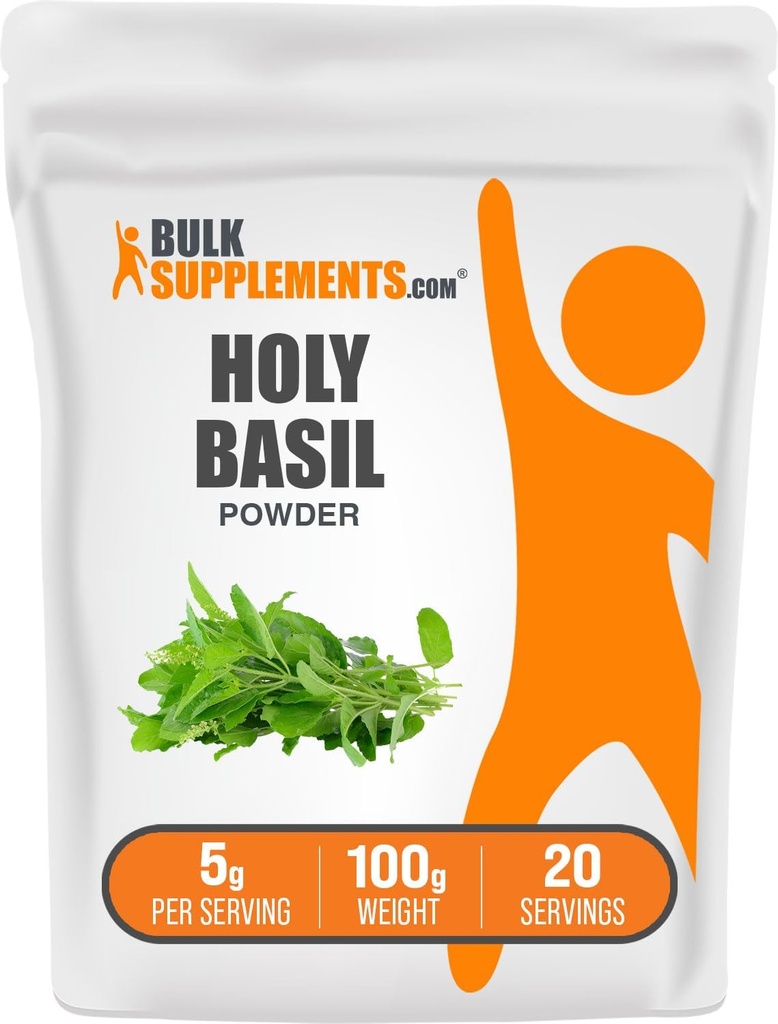 BulkSupplements.com Heilige Basilikum-Pulver - Heilige Basilikum-Ergänzung, Heilige Basilikum Blatt-Pulver - Tulsi Heilige Basilikum, Kräuter & Glutenfrei, 5g pro Servierung, 100g (3,5 oz) (Pack von 1)