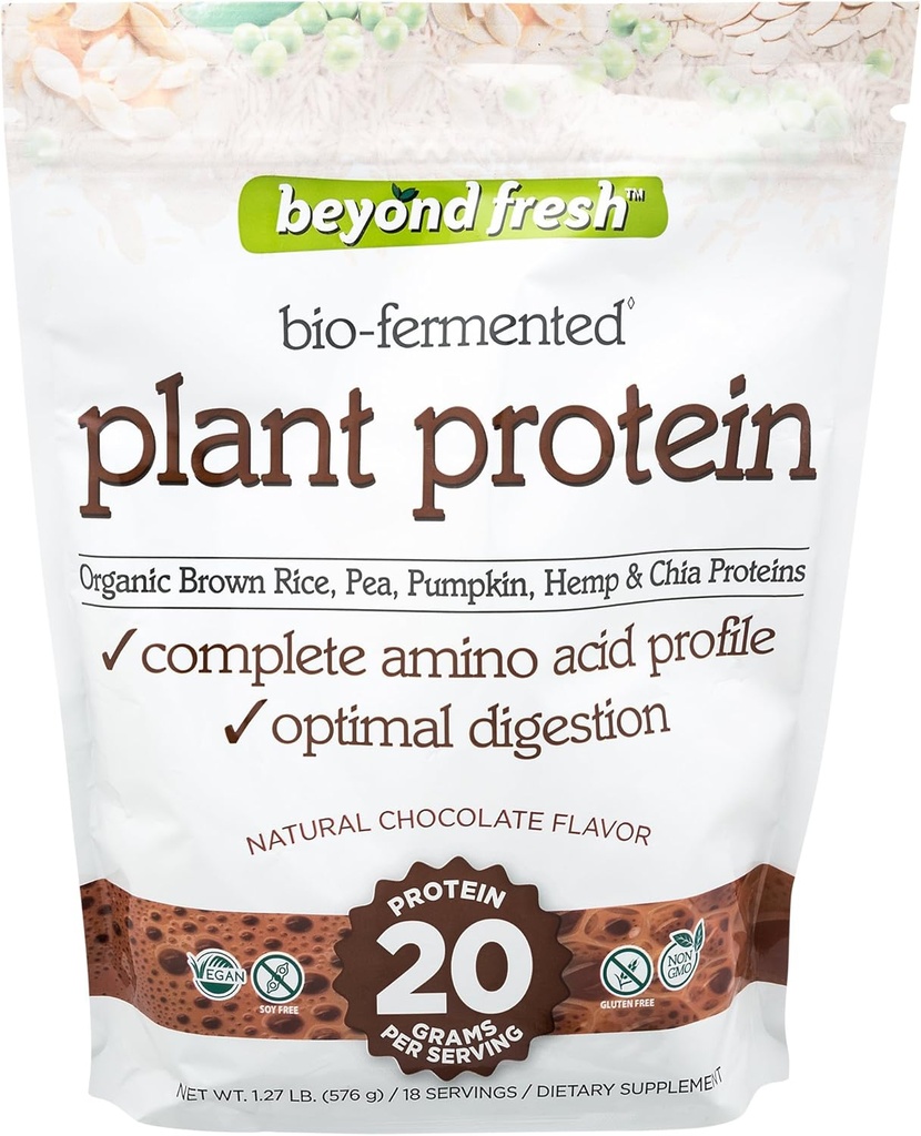 Jenseits von Frischpflanzenprotein – Schokolade, Komplettes Aminosäureprofil, Optimale Verdauung, 20grams Protein, 18 Portionen