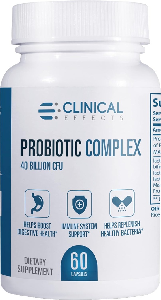 Klinische Wirkungen Probiotic Complex - Gut Health Probiotics für Frauen und Männer - 6 Key Organic Probiotic Strains zu unterstützen Verdauung und allgemeine Gesundheit - 60 Veggie Probiotic Capsules - Made in the USA