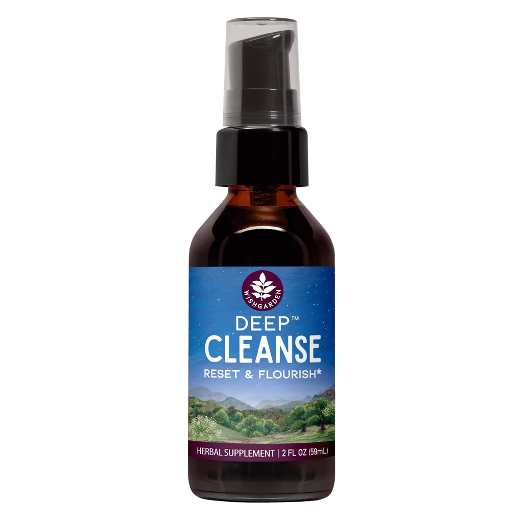 WishGarden Kräuter Deep Cleanse - Pflanzenbasierte Kräuterreinigungsergänzung mit Bio-Milchdistel Seed & Burdock Root fördert Organreinigung, unterstützt Leber, Nieren, Lymphe & Cellular Health, 2oz