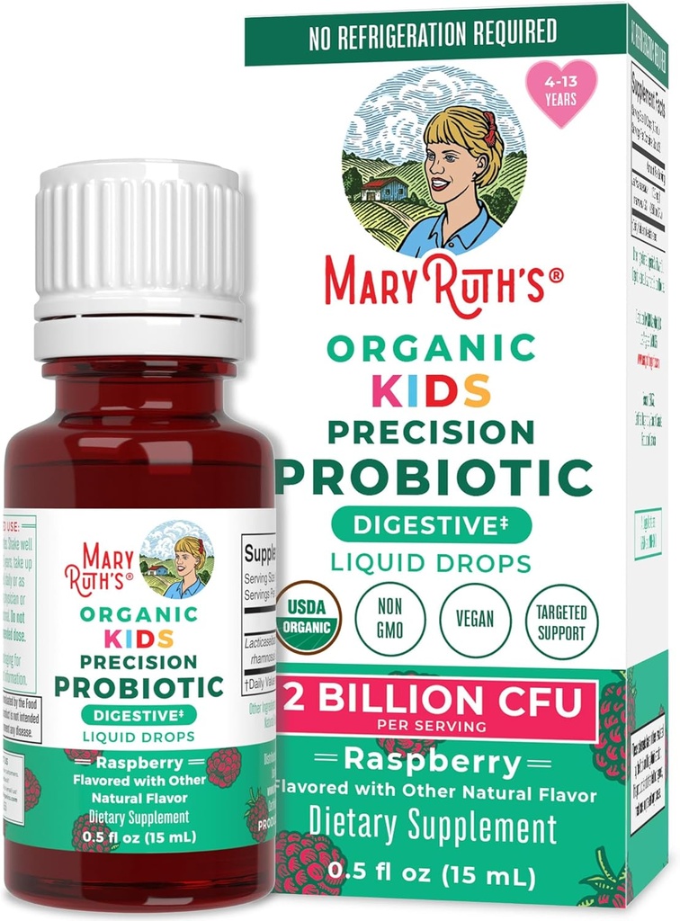 MaryRuth Organics USDA Organic Liquid Kids Probiotic Drops | Digestive Health | Gut Health | Kids Immun Support Supplement | Gesamtgesundheit und Wellness | Non GMO | Vegan | 30 Servicings