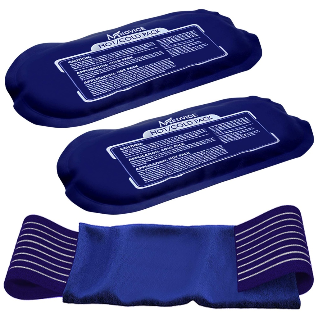 Wiederverwendbare heiße und kalte Eispackungen für Verletzungen (3-Piece-Set), Gelenkschmerzen, Muskeln Soreness und Körperentzündung - wiederverwendbare Gel Wraps - einstellbar & Flexibel für Knie, Rücken, Schultern, Arme und Beine