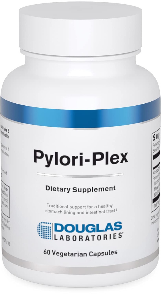 Douglas Laboratories Pylori-Plex - For Stomach Lining & GI Support* - With Mastic Gum, Licorice Root, Marshmallow Root & Slippery Elm - DGL Supplement - 60 Vegetarian Capsules