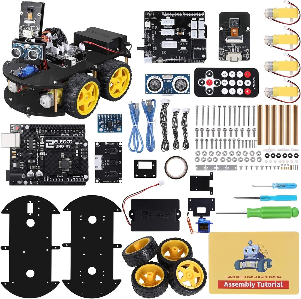 ELEGOO UNO R3 Smart Robot Car Kit V4 für Arduino Robotik für Kinder Alter 8-12 12-16 STEM Science Kits Coding Geschenke für 8 9 10 11 12 13 14 15 16 Jahre alte Jungs Mädchen Teens Cool Engineering Building Spielzeug