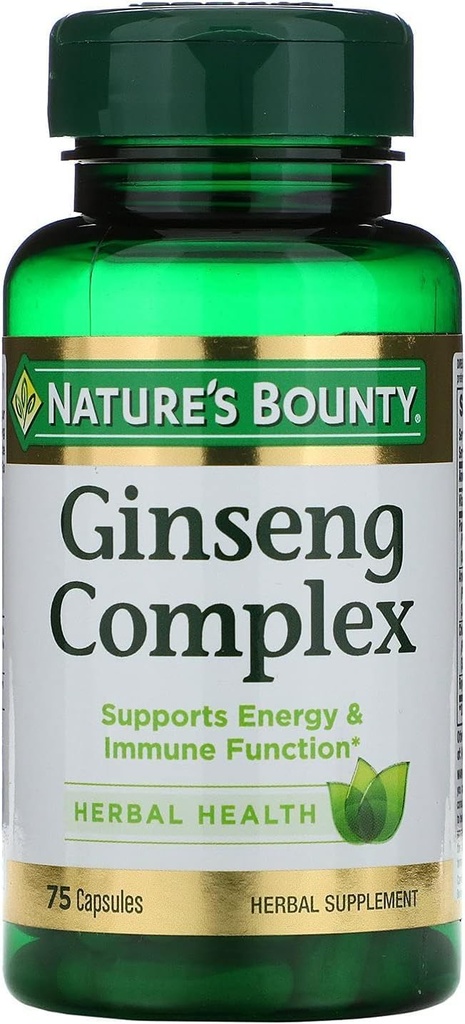 Nature's Bounty Ginseng Complex Plus Royal Jelly Capsules 75 ea (Pack von 6)