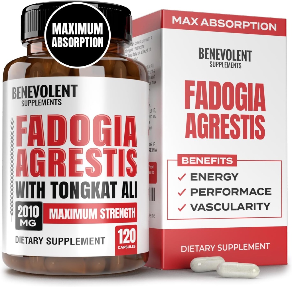 Fadogia Agrestis 1500mg [höchste Reinheit] + BioPerine® für hohe Absorptionsergänzung mit Tongkat Ali - Steigern Sie Stamina, Lean Muscle Growth & Recovery, Boosts Drive 3. Partei getestet 120 Kapseln