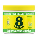 8Greens Super Greens Powder | Prebiotic & Probiotic Blend Superfoods for Gut Health, Metabolism, Debloating, with Fiber, Digestive Enzymes, Organic: Spirulina, Chlorella, Zitronenlime, 25 Servierungen