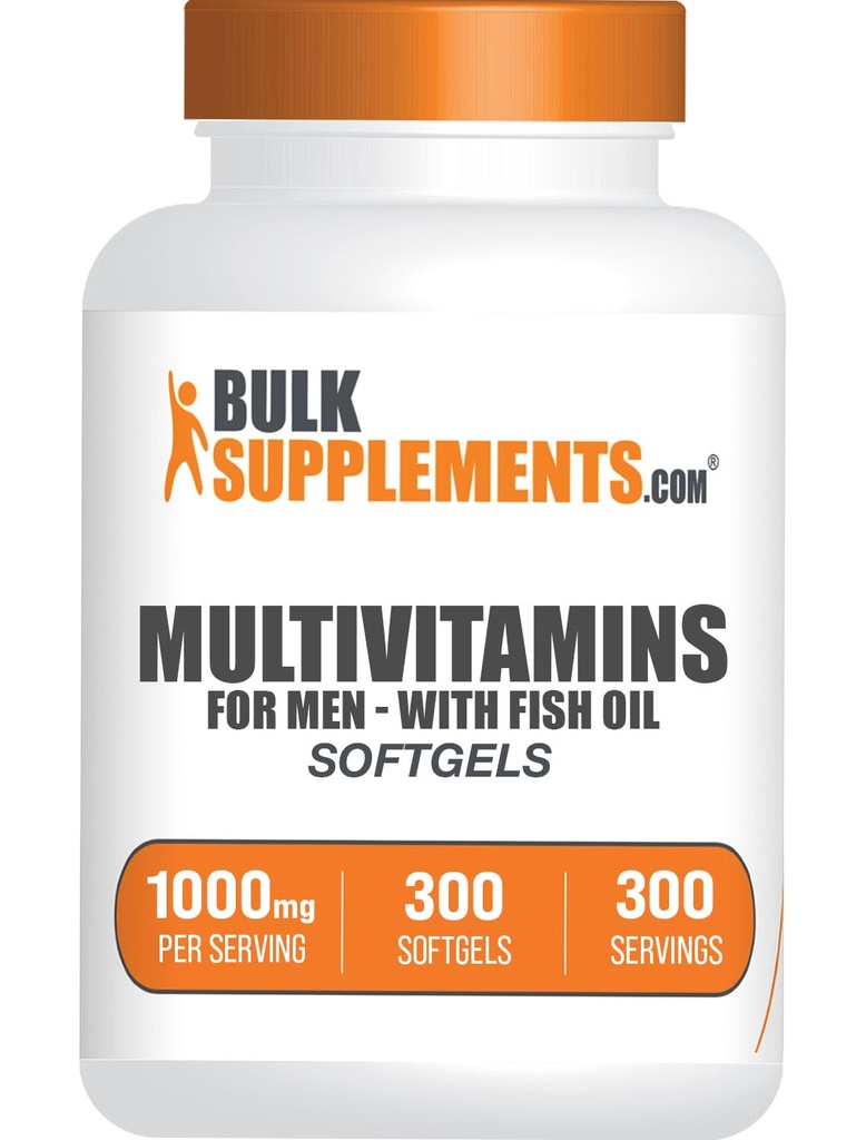 BulkSupplements.com Multivitamin für Herren Softgels - Daily Multivitamin Supplement, Multimineral für Männer mit Fischöl - Glutenfrei, 1 Softgel pro Servierung (1000mg), 300 Count (Pack von 1)
