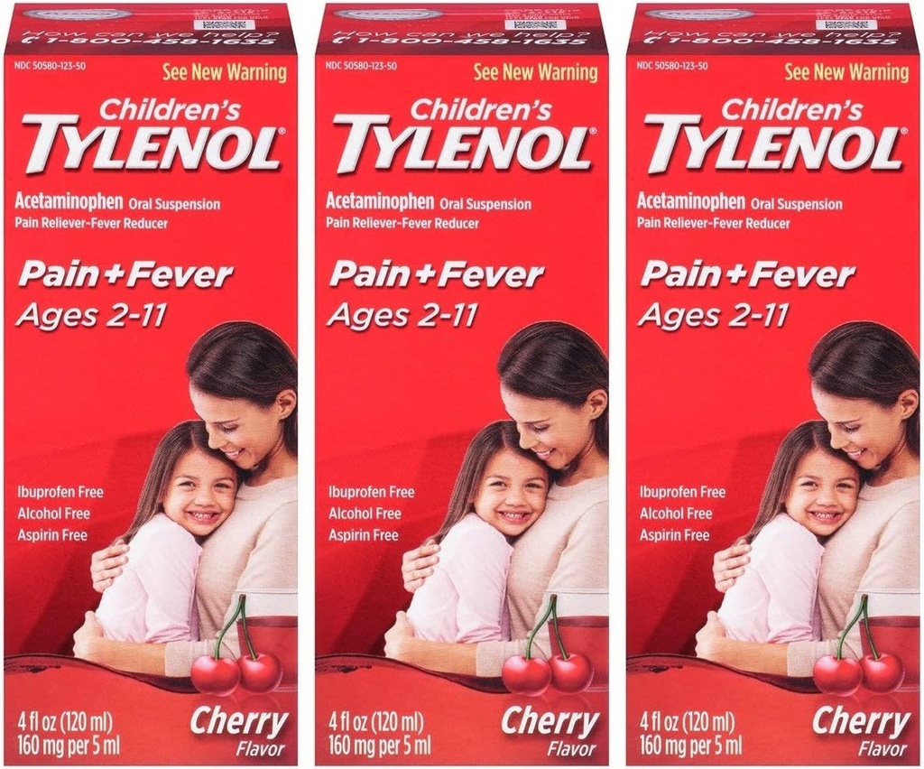 Tylenol Chld Cherry Liq Größe 4 Fl oz Tylenol Kinder Cherry Blast Oral Suspension Pack von 3