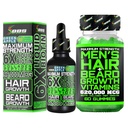 Bart Growth Kit w/ 6X Liquid BIOTIN Supplement mit Collagen Peptides + 620.000mcg 14-in-1 BIOTIN Gummis/Beard Growth Vitamins & Haarwachstum Vitamine für Männer - Formuliert in Amerika