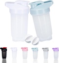 Shaker Bottle Protein Shakes Cup und 10-Ounce/300ML Shaker-Bottle mit Whisk Balls, Protein Shakers Flaschen Set, Non-BPA Kunststoff (White+Blue(2PCS))
