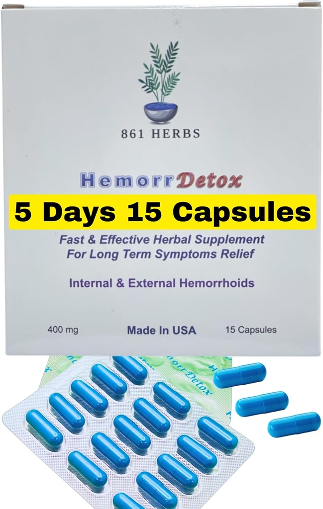 -5-Day 15 Kapseln, Fast & Long-Term Relief, Natual Kräuter Formel Remedy, Adresse Wurzel Ursachen von Hämorrhoiden.