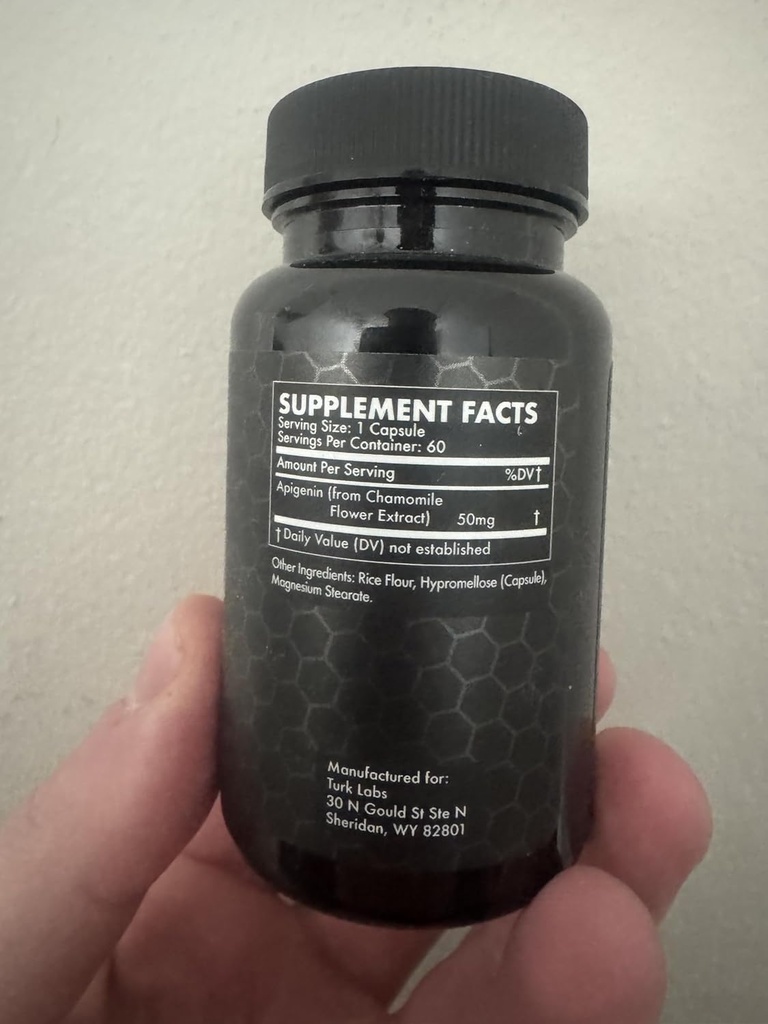 Turk Apigenin - Natürliche Bioflavonoid-Ergänzung - Metabolismus, Ruhe, Schlaf und Nerve-Unterstützung - 60 Kapseln, 50mg jedes Labs
