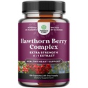 High Strength Hawthorn Berry Capsules - Pure Antioxidant Hawthorn Berry Supplement mit Blatt &amp; Blume Extrakt 4:1 für gesunde Herz & Verdauung - Energieunterstützung für Männer & Frauen - 120 Count Pack