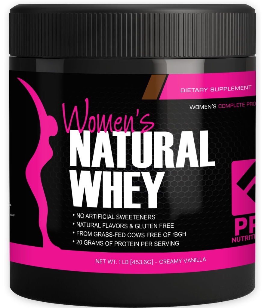 Whey Protein Pulver für Frauen Vanille Pulver - Low Carb Gluten-Free Grass-Fed rBGH-Free - Unterstützt Gewichtsverlust - Natürliche Stevia Sweetened Protein Shake, 20g (Kreamy Vanilla, 1lb)