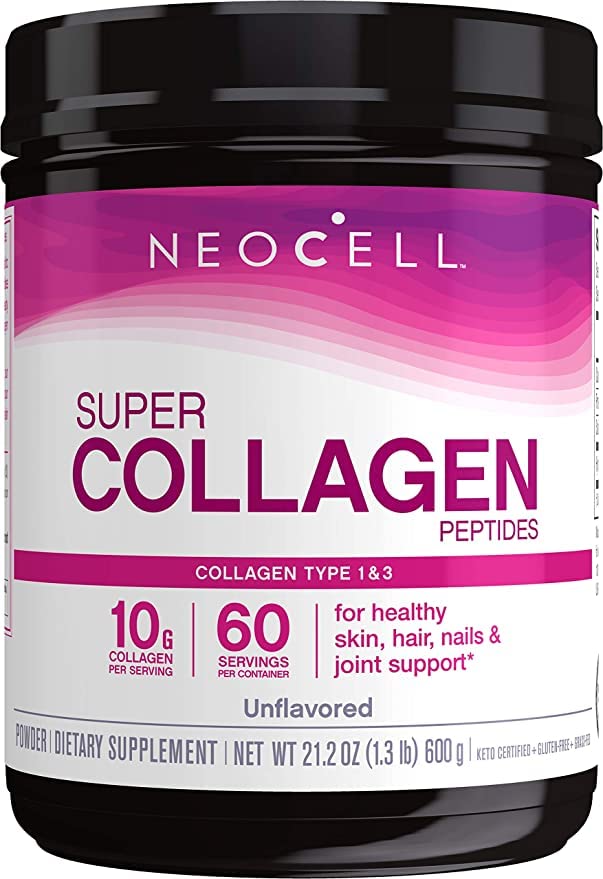 NeoCell Super Collagen Peptide, Grass-Fed Collagen Types 1 und 3, Unflavored, 21.2 Unzen (Package May Vary)
