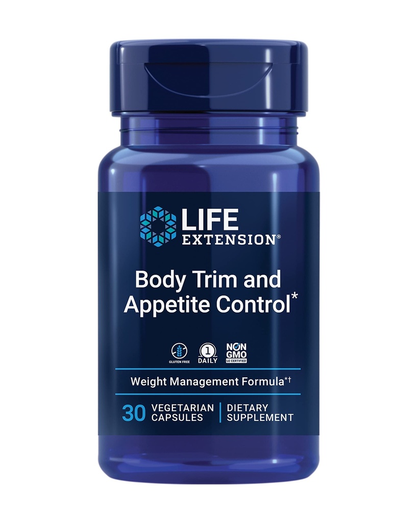 Life Extension Body Trim and Appetite Control, Lemon Verbena, Hibiscus, Gesundes Gewicht, fördert Zufriedenheit, Gewichtsverlust, Glutenfrei, Non-GMO, 1-Daily, Vegetarisch, 30 Kapseln