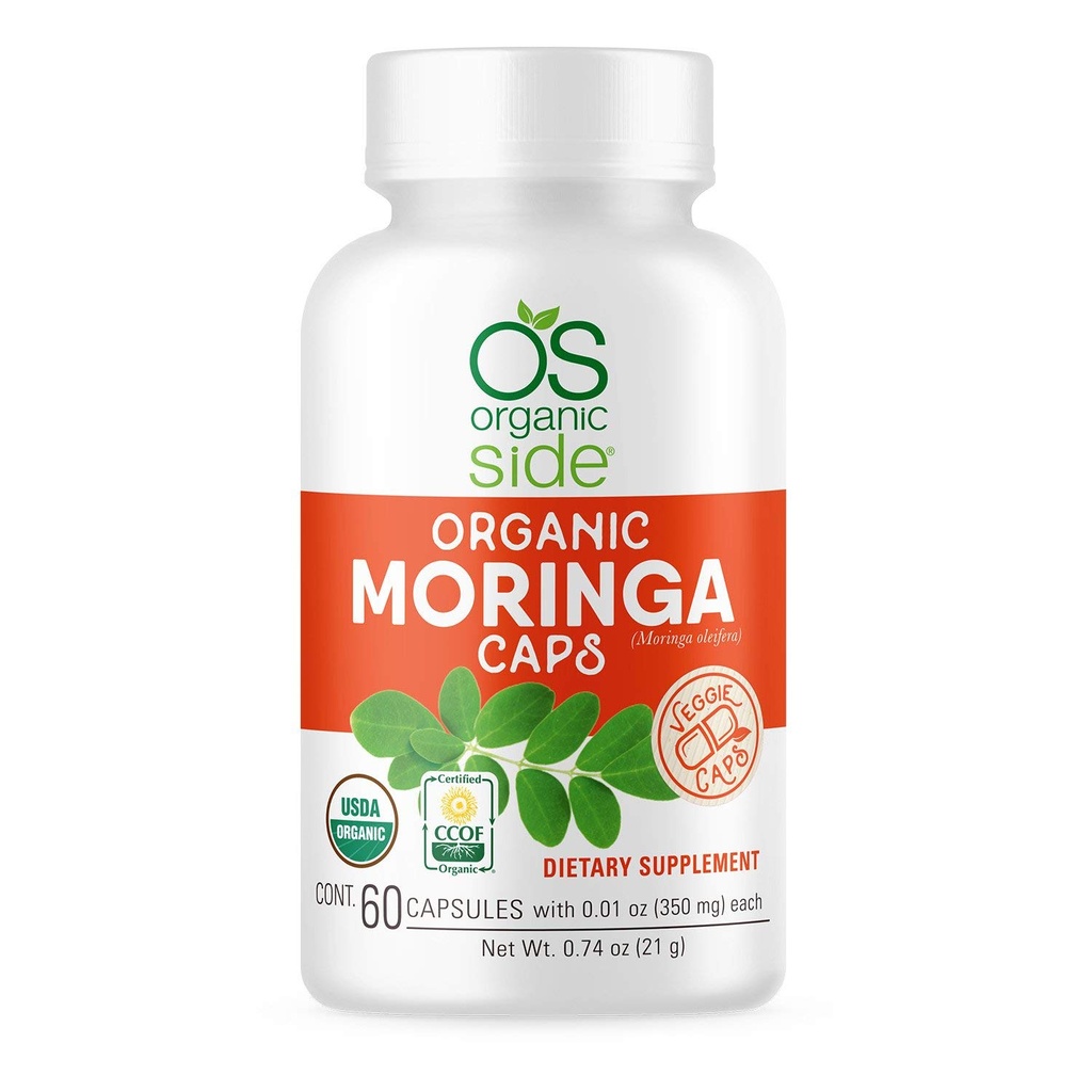 | Organic Moringa Kapseln | 60 Count | Certified USDA Organic, Non-GMO, Vegan Superfood für Energie, Immununterstützung und Nährstoffabsorption