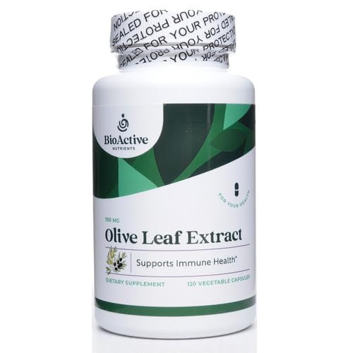 BIOACTIVE NUTRIENTS Olive Leaf Extract Supplement - 700mg - 180 Gemüsekapseln - 20% Oleuropein Konzentrat - Unterstützt Gesamtgesundheit