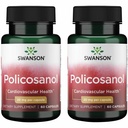 Swanson Policosanol - Supplement Helps Support Cardiovascular Health - All Natural Formula Aids Good Heart Health & Function - Helps Maintain Healthy Cholesterol Levels (60 Capsules, 20mg each) 2 Pack