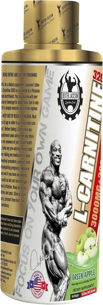 Gold Serie L-Carnitin 3200 | 473.28 Ml (32 Servieren, Grüner Apfel)