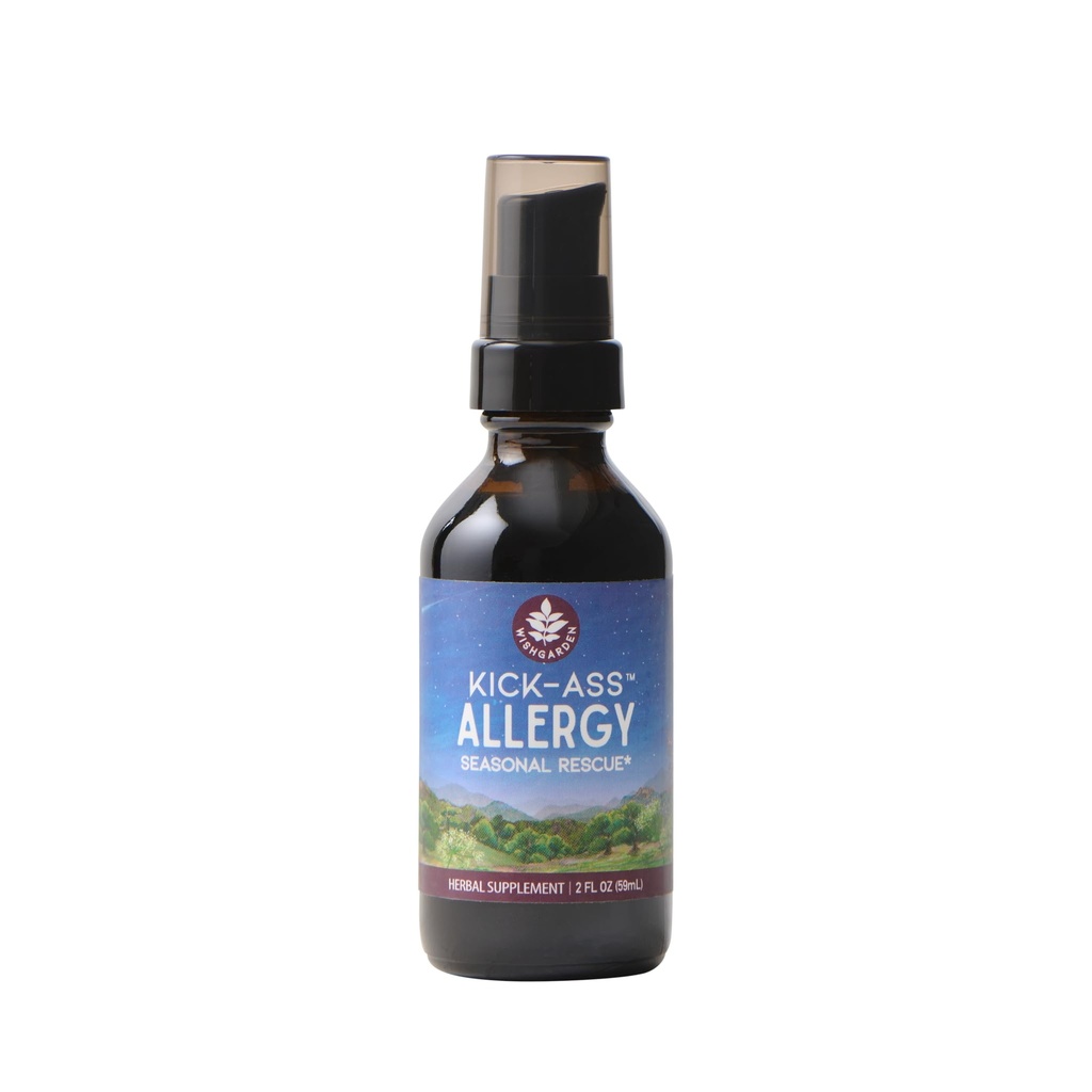 WishGarden Kräuter Kick-Ass Allergy - Plant-Based Non-Drowsy Herbal Allergy Supplement mit Nettle Leaf, Echinacea, & Yerba Santa, Unterstützt gesunde Histamin Antwort auf Saisonale Irritants, 2oz