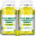 (2 Packs) Zuckerfreie Citrus Bergamotte Gummie für gesunde Cholesterin - Alle natürlichen Ergänzungen 25:1 Auszug aus Italien Bergamotte Ergänzung für Immununterstützung gesundes Anti-Aging Zuckerfreies Vegan Pektin