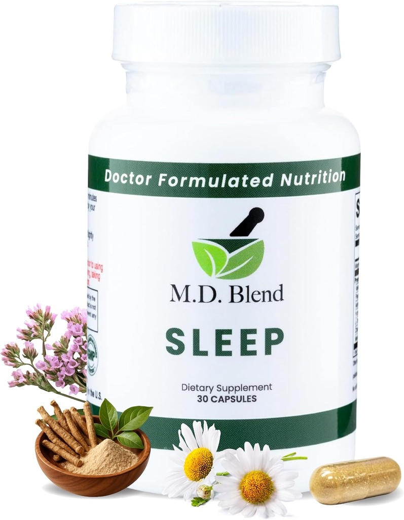 Schlaf - Natürliche Beilage mit L-Theanin, Ashwagandha, Magnesium, Valerian Root, Melatonin - Non-Habit Forming Formula for Rejuvenating - 30 Kapseln