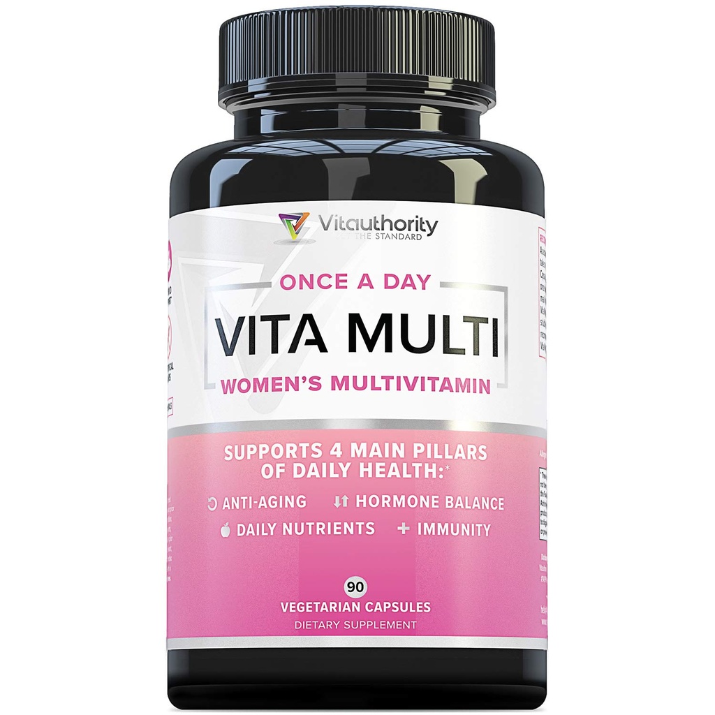 Vitautorität Multivitamin für Frauen tägliche Multi-Vitamin-Ergänzung mit DIM, Iodine, Ashwagandha unterstützt jugendliche Haut, gesunde Cortisol und Estrogen Balance 30 Tage Versorgung